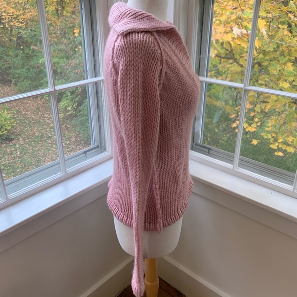 LAURIE B. soft mohair blend Vneck with collar - Picture 3 of 7